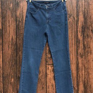 Lee classic fit dark wash blue denim plain back pocket jeans size 14